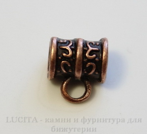 Бейл с узором 10х8 мм (цвет - античная медь) ,5 штук