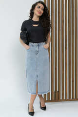 Юбка Самара (серо-голубая) Ю13576-4М LT Collection