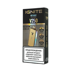 Одноразовая электронная сигарета Ignite V250 Gold - Icy Mint (25000 затяжек)