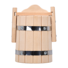 Бондарное ведёрко для хранения, 1 л, с крышкой, липа 