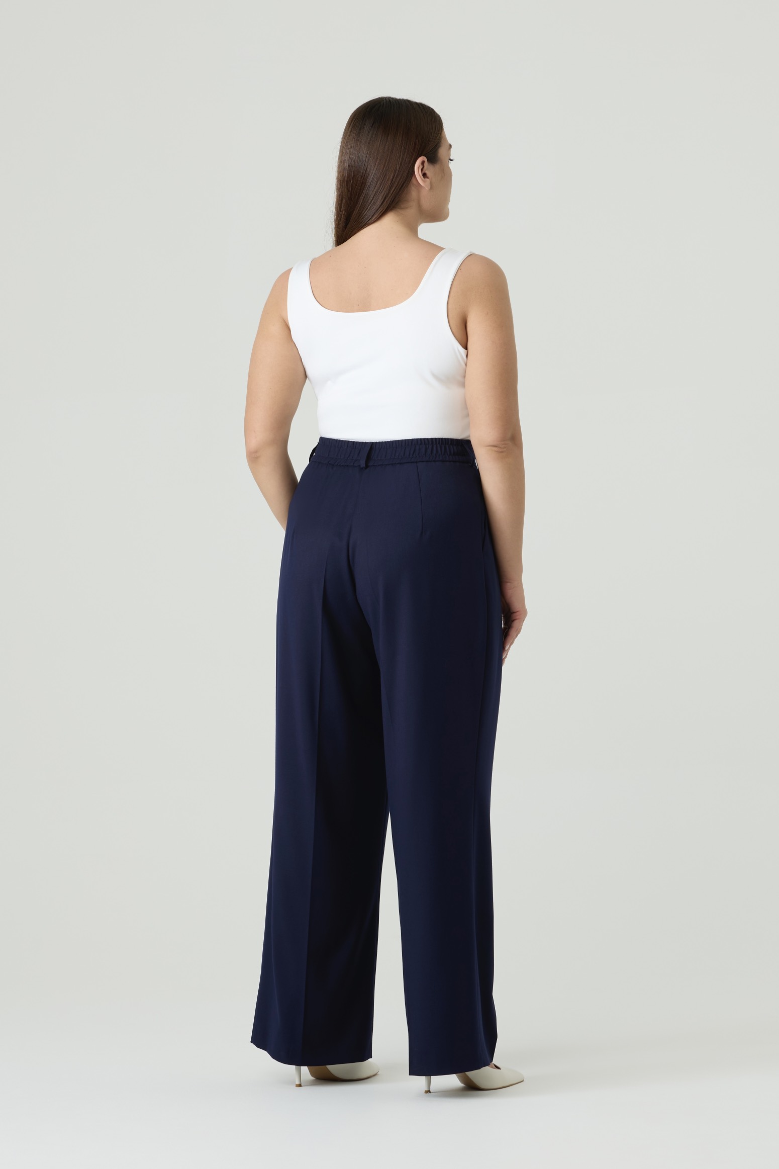 Брюки со стрелками, темно-синий