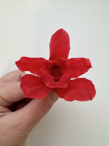 Орхидея стаб. Красный 4-5см (3шт в кор)