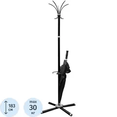 Вешалка напольная Классик-ТМ3 на 5 персон с держателем для зонтов черная