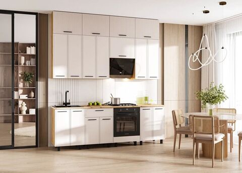 Кухня Бьянка 2,4/1350м (Кашемир, Дуб Крафт (Дуб вотан))