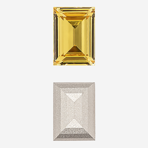 Кристалл Прямоугольник (Step Cut Fancy Stone), оттенок "Светлый Топаз"/"Light Topaz", 14*10мм