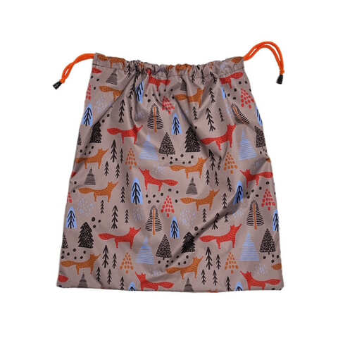Мешок для хранения вещей "Лисы", коричневый фон, на шнурке, 33х37 см