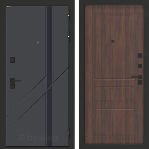 Входная металлическая дверь Бункер БН-12 Веллюто верде ФЛ-116 Орех бренди