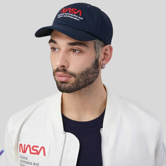 Бейсболка Alpha Industries Nasa Worm Logo Cap Rep. Blue (Синяя)