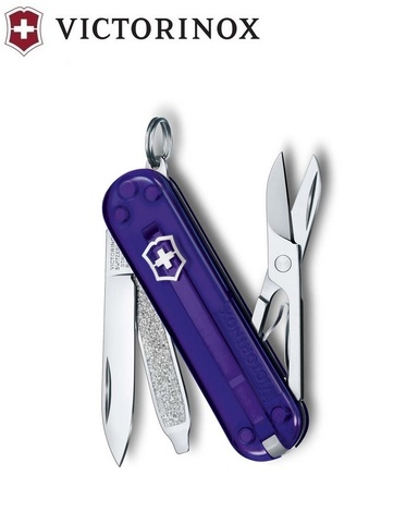 Нож-брелок Victorinox Classic SD Transparent Colors, Persian Indigo (0.6223.T29G)