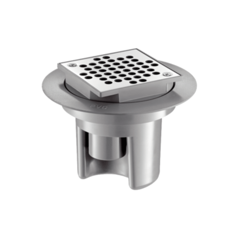 Delabie 682001 Напольный сифон 100х100  для твердых полов, интегрир. выпуск ?40, регулир-ая высота