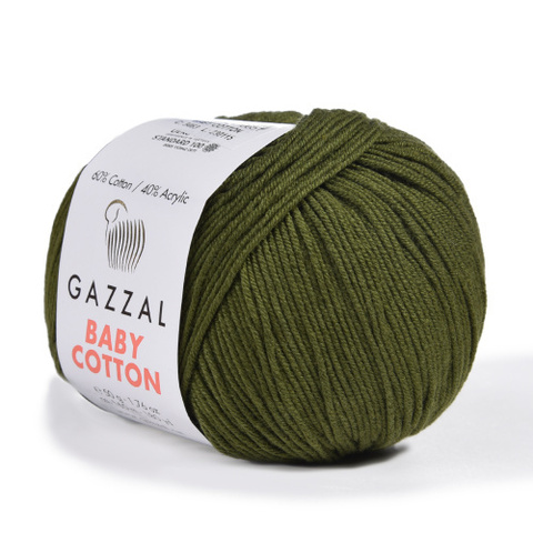 Пряжа Gazzal Baby Cotton 3463 хаки