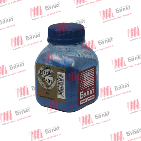 Тонер БУЛАТ s-Line 44973543 (Glossy) для Oki C301, C321, MC342 (Голубой, банка 40 г)