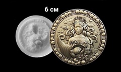 Силиконовый молд № 394 медальон Дева 6 см