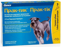 Prac-Tic капли от блох и клещей для собак 11-22кг (3 пипетки) (Н)