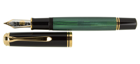 Ручка перьевая Pelikan Souverän® M1000 Black & Green GT, EF (987578)