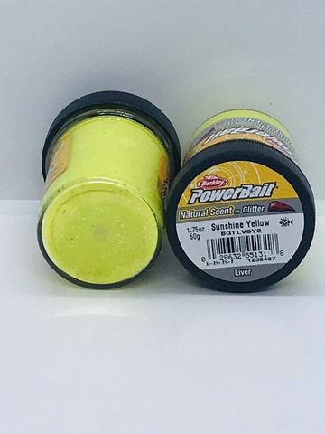 ПАСТА Berkley Natural Scent Glitter Trout Bait 50G Liver Sunshine Yellow BGTLVSY2 1239487 (Печень) солнечный-желтый с блеском 6шт/уп