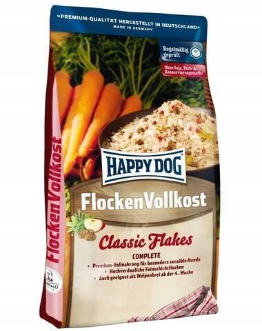 купить Happy Dog Flocken Vollkost хлопья для собак всех пород с чувствительным пищеварением для смешивания с мясом 10 кг