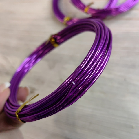 Проволока для рукоделия 2 мм/длина 5м/цвет фиолетовый/3шт по 5м