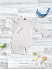 Боди Mjölk Песочный серый с длинным рукавом, уценка