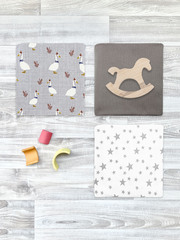Сет из 3х пелёнок Mjölk Гуси/Fog/Звёзды