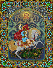 И-7 Набор для вышивания хрустальными камнями Георгий Победоносец