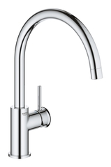 Смеситель для кухонной мойки GROHE BauClassic с высоким C-образным изливом, хром (31234001)