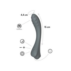 Вибратор точки G  Apus, цвет графитовый