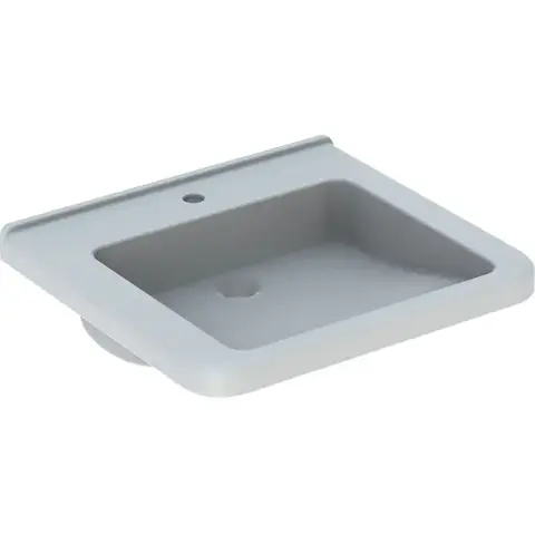 Раковина Geberit Renova Comfort Square, безбарьерная: B=60см, T=55см, Отверстие под смеситель=По центру, Перелив=Без, Белый