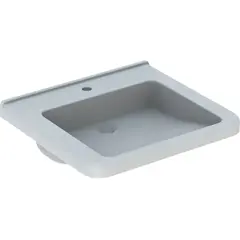 Раковина Geberit Renova Comfort Square, безбарьерная: B=60см, T=55см, Отверстие под смеситель=По центру, Перелив=Без, Белый фото