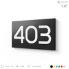 Номер на дверь 403, табличка на дверь для офиса, квартиры, кабинета, аудитории, склада, черная 120х70 мм, Айдентика Технолоджи