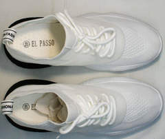 Модные кроссовки для повседневного ношения женские El Passo KY-5 White.