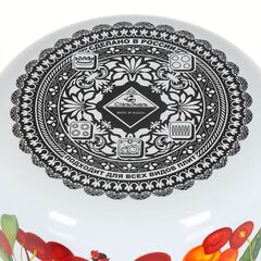 Кастрюля сталь, эмал, 2 л, с крыш, цилиндрическая, СтальЭмаль, Черешня, 6RD161M, белоснежная