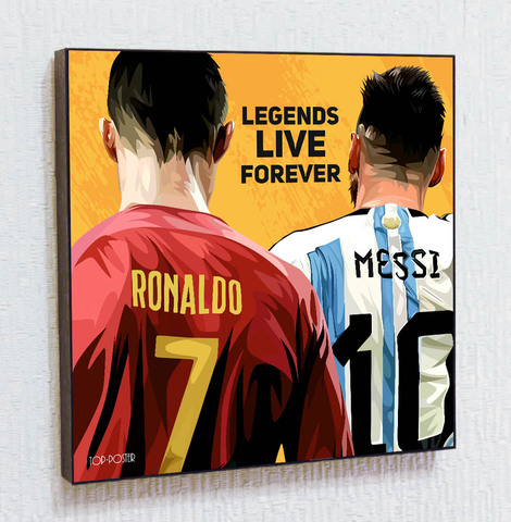 Картина постер Лионель Месси и Криштиану Роналду в стиле ПОП-АРТ