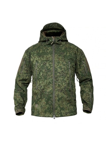 Ветровка Shark Skin Soft Shell на флисе (зеленая цифра)