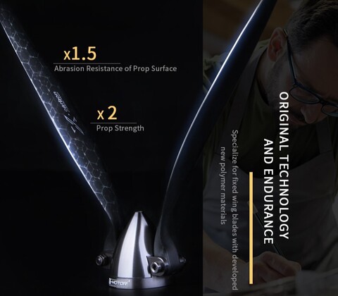 Пропеллер полимер+карбон складной TF 15x8 T-Motor Wing (лопасти и кок + хаб)