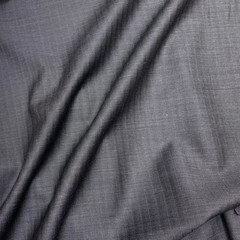 Ткань костюмно-плательная темно-серая в синюю полоску 3376
