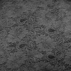 Ткань Кружево корд на меху, 150 см, чёрный