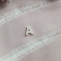 Подвески буквы A, B, C, D, E, F, перламутр, 10 мм, 1 шт, П649, П650, П651, П652, П653, П654