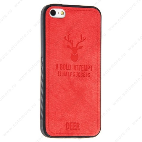 Накладка для Apple iPhone SE/ 5s/ 5 DEER красный
