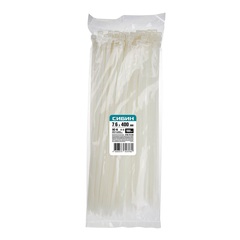 СИБИН ХС-Б, 7.6 x 400 мм, нейлон РА66, 100 шт, белые, хомуты-стяжки (3786-76-400)