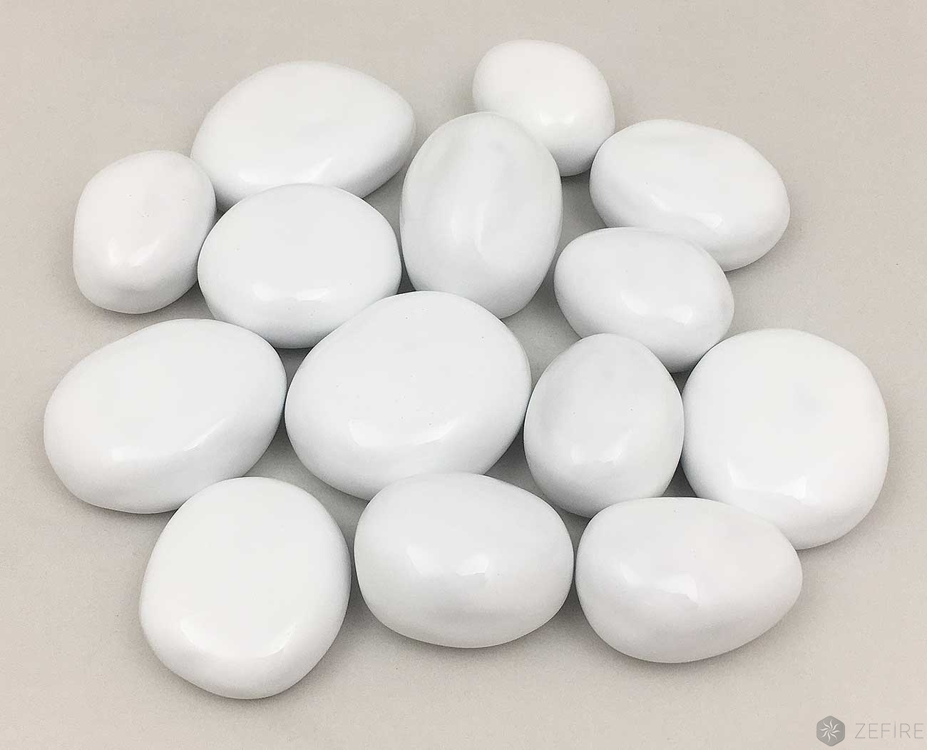 Декоративные керамические камни белые 14 шт (ZeFire)