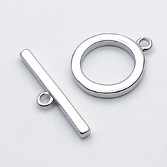 Замок-тоггл, цвет серебро (родий), размер 13*15 + 20*5 мм, цена за 1 шт