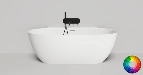 Salini 101925MF ALDA WALL 170 Ванна, донный клапан "Click-Clack" цвет на выбор, сифон, интегрированный слив-перелив, покраска по RAL полностью