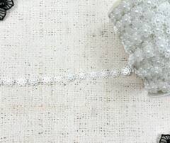 Тесьма пластик пришивная на нитке, ш. 14 мм, белый