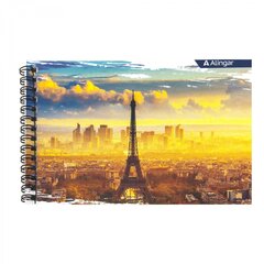 
          Блокнот А6+, гребень, Alingar, мелованный картон, 48 л., клетка, "Париж"