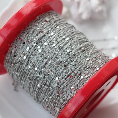 Цепочка с монетками, тонкая, 1,8*1,1 мм, родий, 1 м, А012