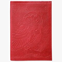
          Обложка для автодокументов, натур. кожа, красный, тиснение, конгрев "Сова"