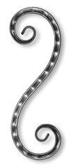 кованый элемент волюта с декором 470х150