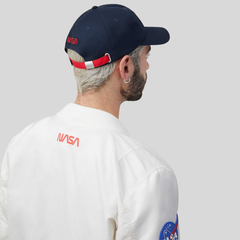 Бейсболка Alpha Industries Nasa Worm Logo Cap Rep. Blue (Синяя)