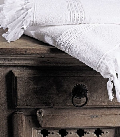 Полотенце 100х150 Hamam Meyzer Tassels белое